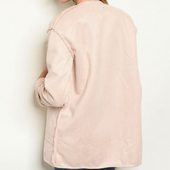 SUEDE FUR LINED COAT PINK - Picture 2 of 2